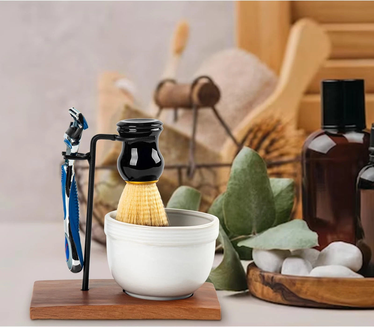 dgudgu Safety Razor Shave Kit Mens Shaving For Men Black black