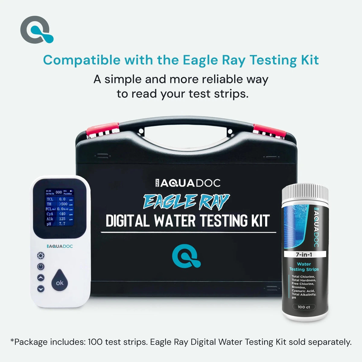 AquaDoc 7-in-1 Spa & Hot Tub Test Strips - 100 Pool 100