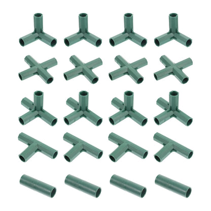 Yardwe 20Pcs 16mm Greenhouse Frame Connector, 5 Types Stable Gardening Pipe...