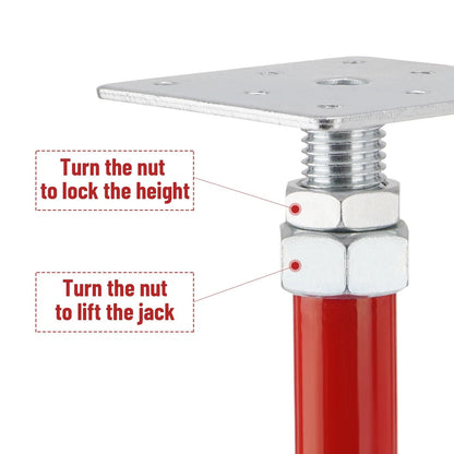 TRUCFUSION House Floor Jacks, 5-8" Height Range Adjustable Screw 2X, red