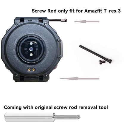 Screw Rod Fit for Amazfit T-Rex 3 A2322 #1-72 x 0.787 in, Black