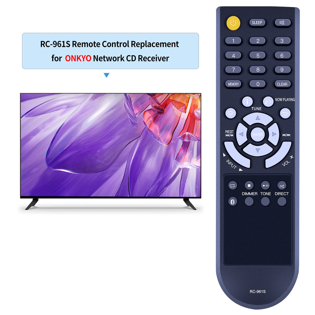 RC-961S Remote Control For Onkyo Network CD Receiver CR-N575D CR-N775D