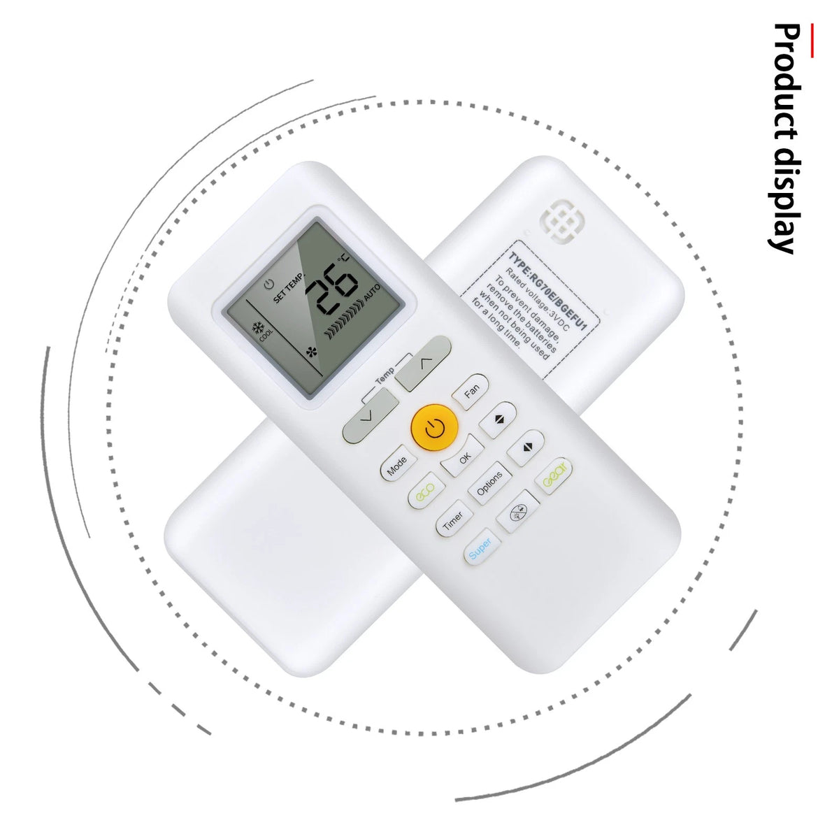 Replacement Remote Control For Midea Air Conditioner RG70E/BGEF