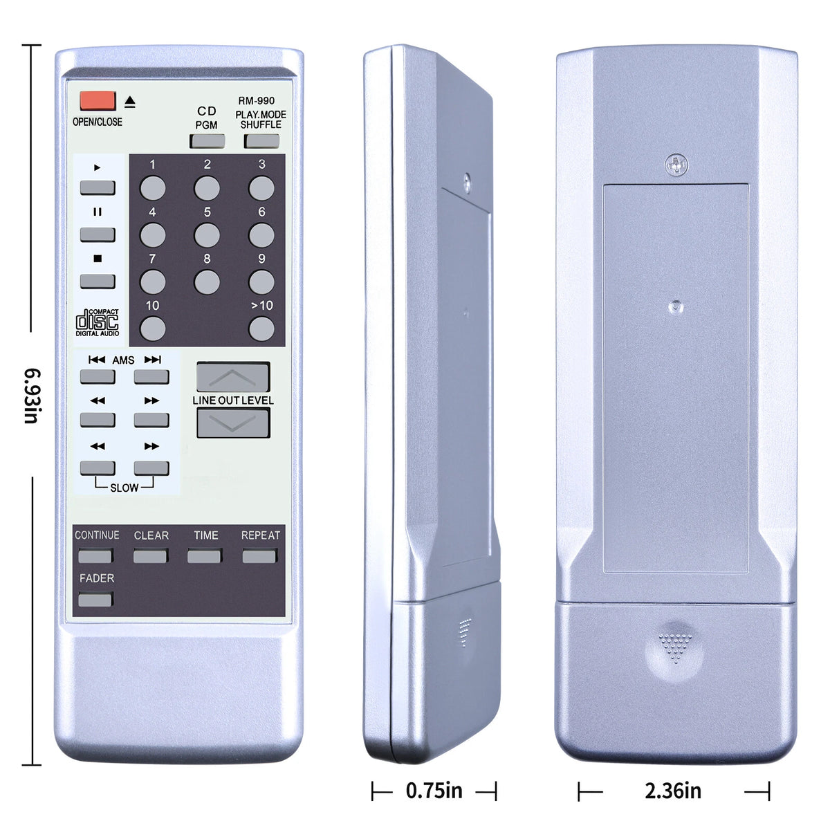 RM-990 Replacement Remote Control For Sony CD Player CDP497 CDP590 CDP790
