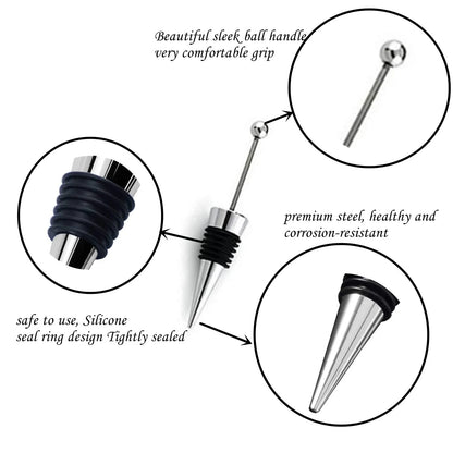10Pcs Wine Stoppers for Bottles, ENLAYER Stainless Steel 10PCS