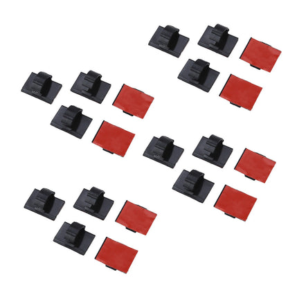 20 Pack Self-Adhesive Wire Tie Cable Clamp Clip Holder For Car Dash Camera D