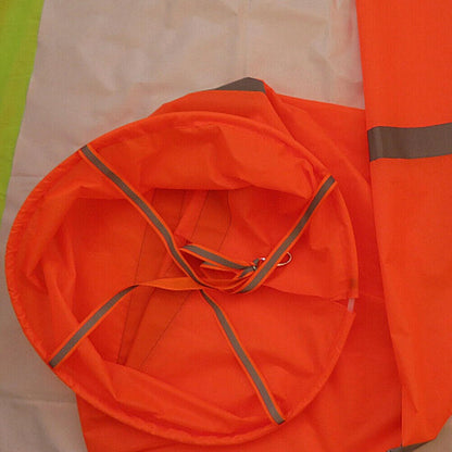 30" Long Orange Outdoor Reflective Belts Grommet Windsock Airport Wind SOCK