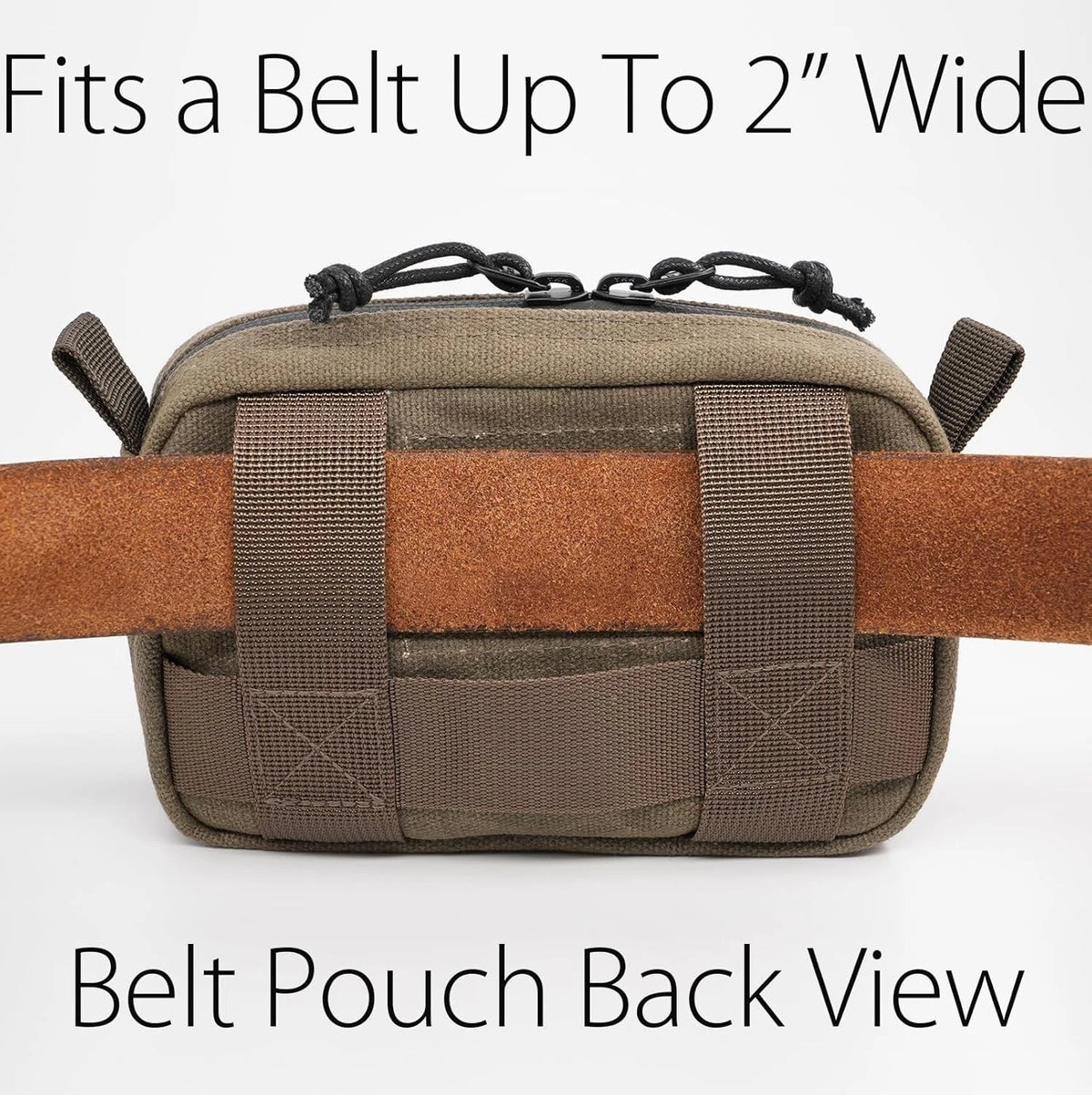 diodrio Belt Pouch for Men Women YKK Zippers EDC Pouch, Bag Waist Olive