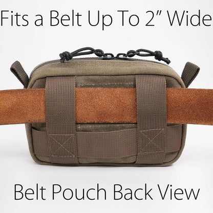 diodrio Belt Pouch for Men Women YKK Zippers EDC Pouch, Bag Waist Olive
