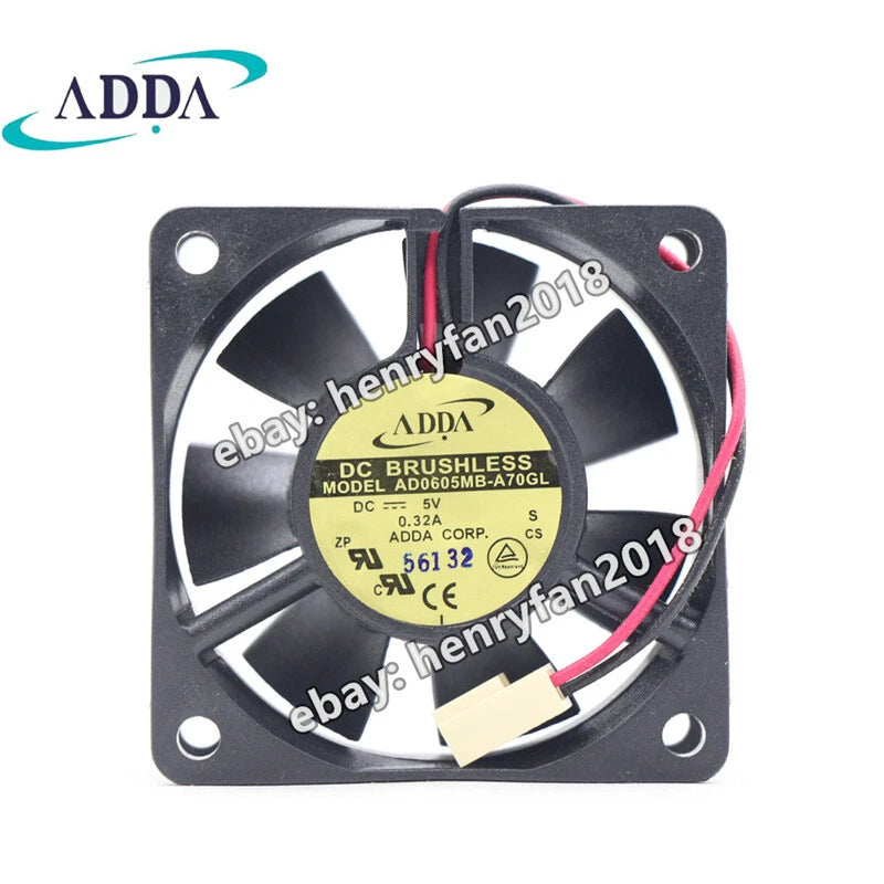 ADDA AD0605MB-A70GL 60*60*25mm DC 5V 0.32A 2-wire For USB / Chassis Cooling Fan
