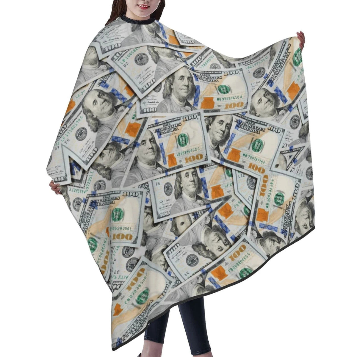 Carwayii Money Barber Cape USA Dollars Hair Cutting 55''x66'', Style-3m