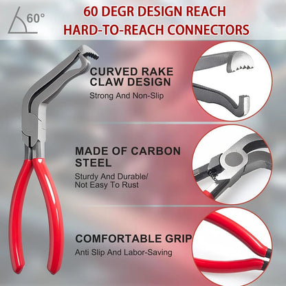 LUOWPZI 5-Piece Automotive Electrical Disconnect Pliers Kit, Fuel 5 Pcs, Red