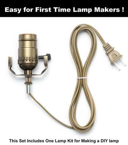 Lamp Making Kit, Parts for Repair 12 Feet Cord, Antique Brass