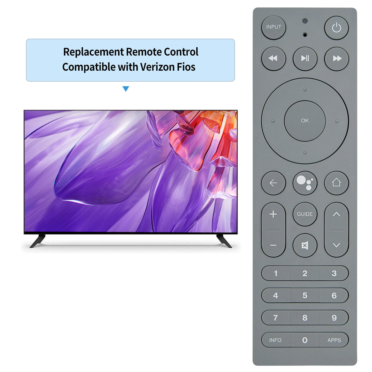 Replacement Remote Control For Verizon Fios TV+ Voice Bluetooth gray