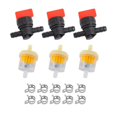 3-Pack Fuel Filter Replacement Kit 494768 698183 With Valves And Fuel Clamps