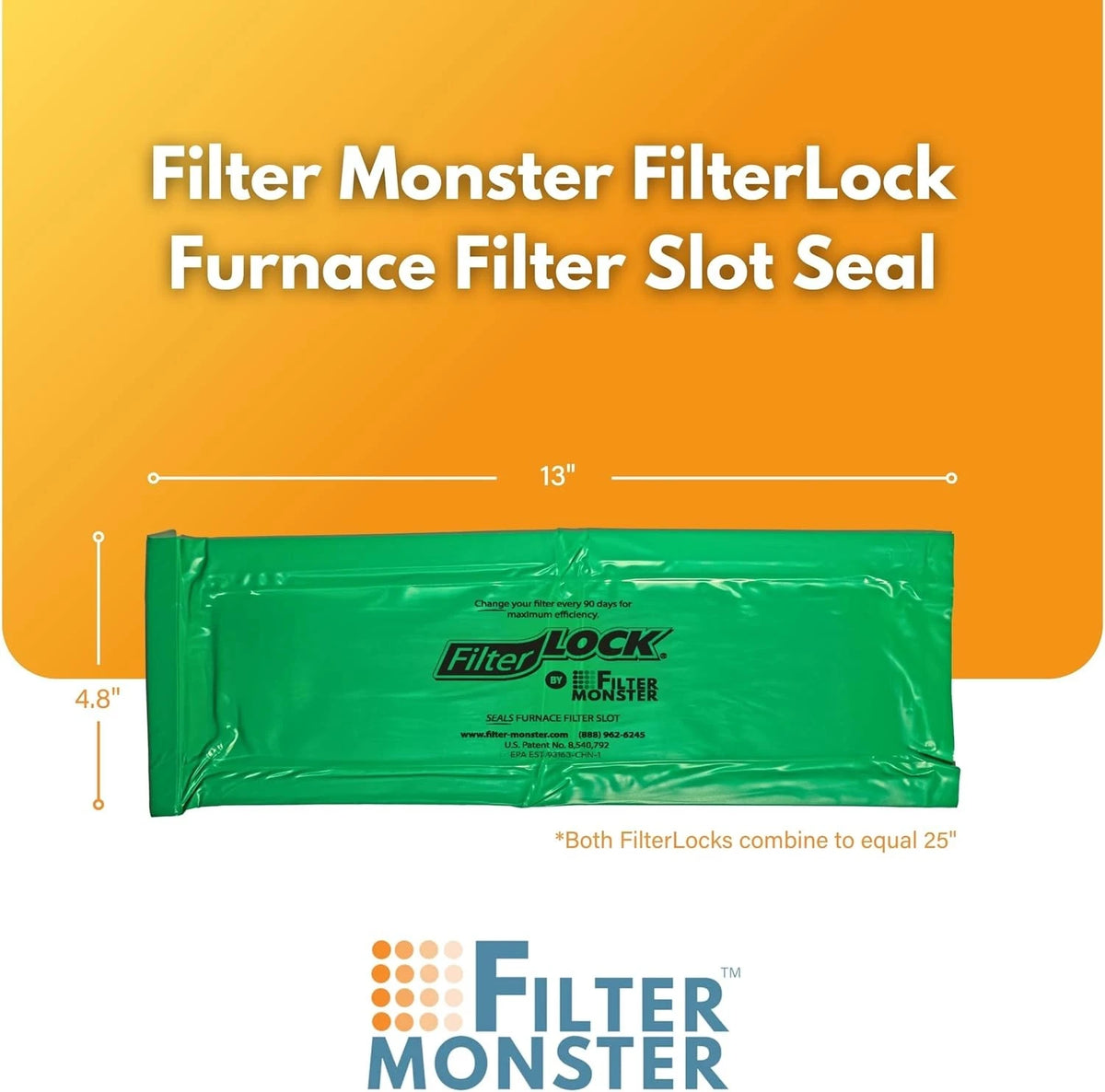 FilterLock Furnace Filter Slot Seal – Magnetic Cover for Any 1” Furnace...