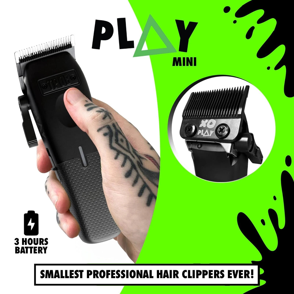 TPOB Mini Play Professional Hair Clippers (Black) Black