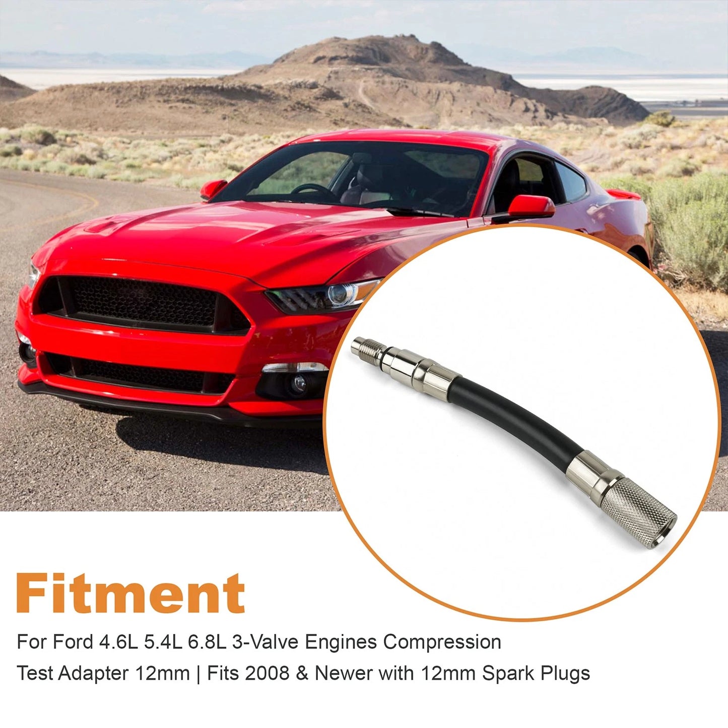 Compression Tester 12mm Spark Plug Adapter for Ford 4.6L 5.4L 6.8L 3-Valve