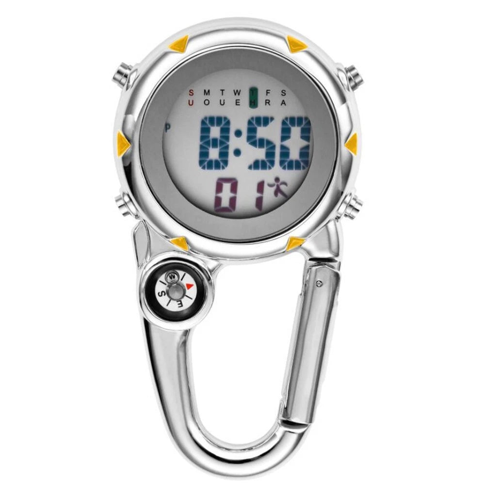 Backpack Clip On Band Carabiner Digital Sports Fob Watch Luminous For Hikers tt