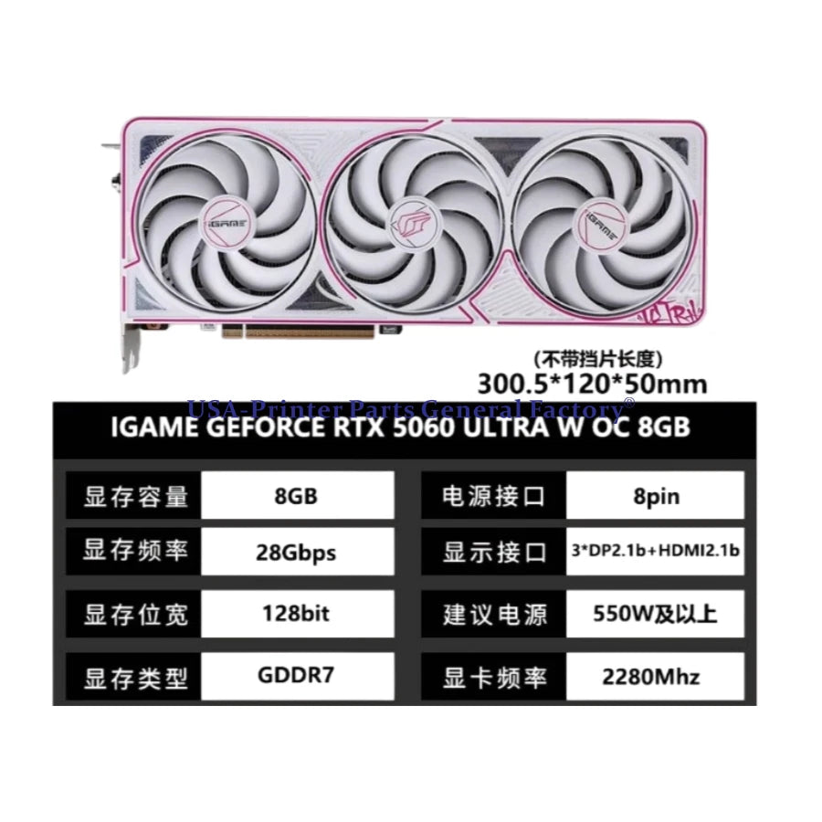 Colorful iGame GeForce RTX 5060 Ultra W OC 8GB GDDR7 Graphics card