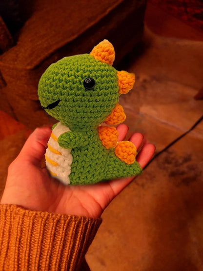Kaaper Crochet Kit for Beginners Adults, Learn to Small, Green Dinosaur