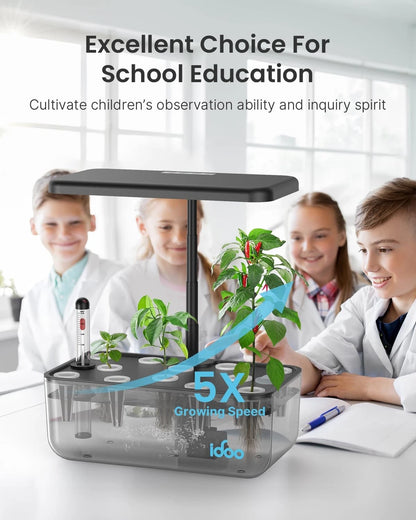 iDOO 12 Pods Indoor LED Hydroponic System Kit, 12 Pods, Transparent