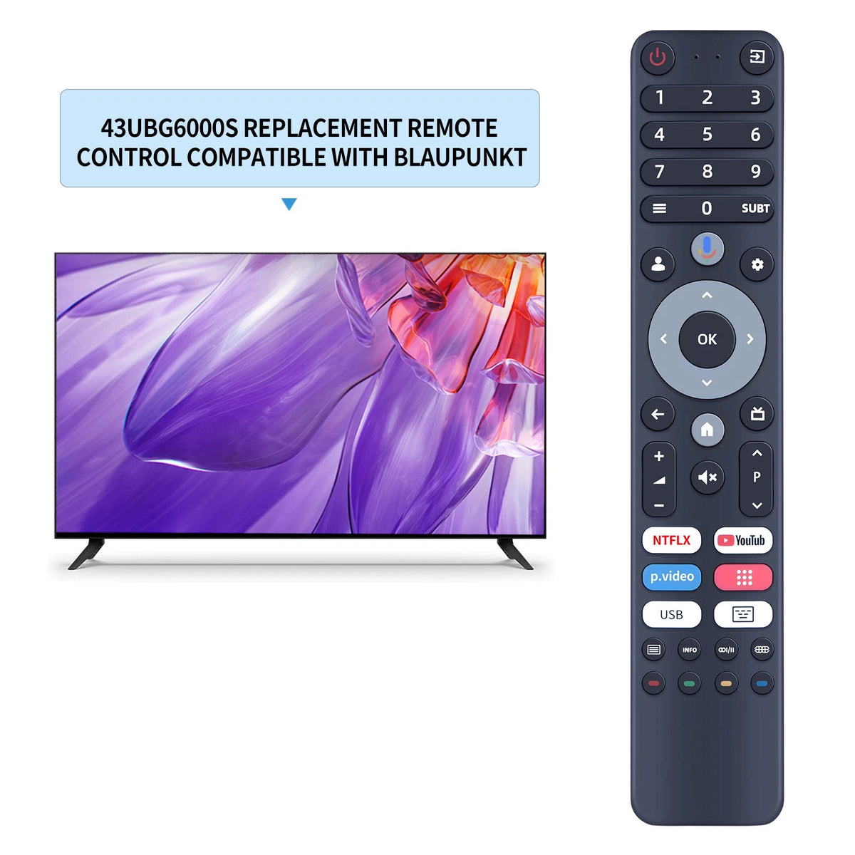 Remote Control For Chiq TV L32H7G L32H8CG L40H7G U43H7C L40M9G with Voice
