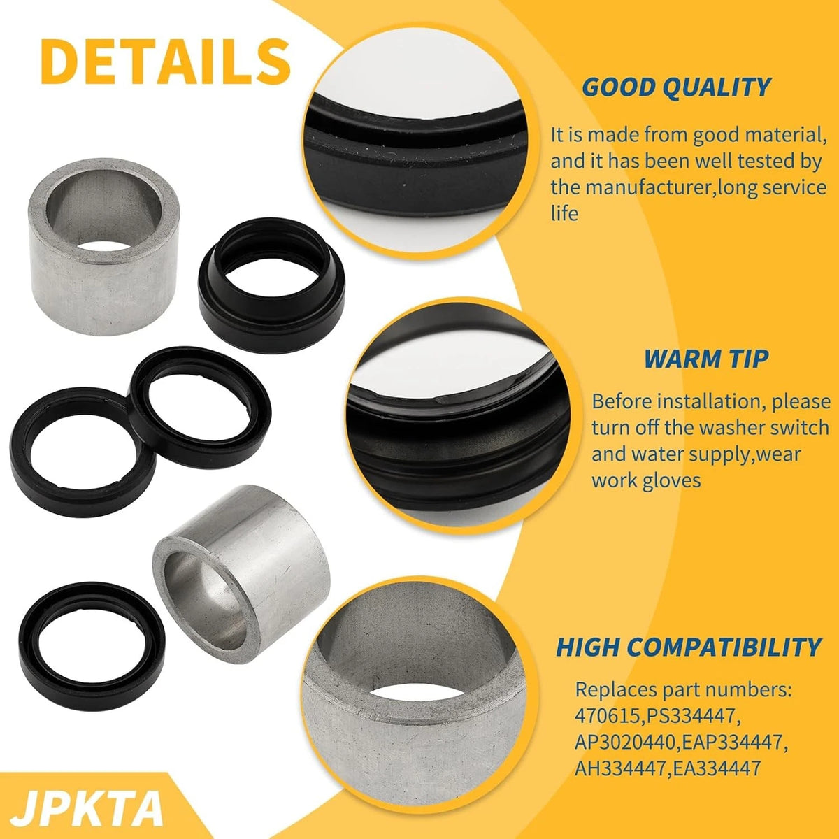 285203 Washer Bearing and Seal Kit Replacement Part Compatible with...