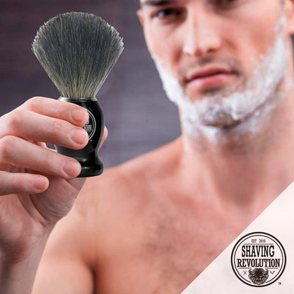 Viking Revolution Badger Hair Shaving Brush- Shave 1 Count (Pack of 1), Black