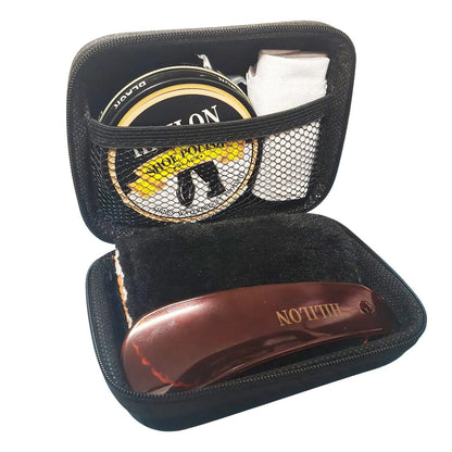 HILILON Black Shoe Polish Kit for Men - Portable Shine Set 0.16kg,