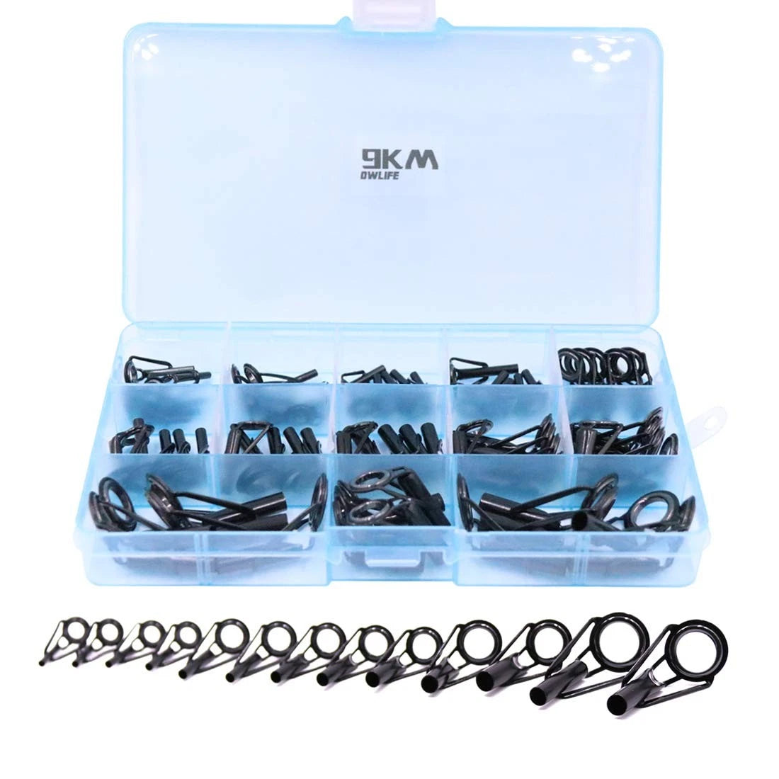 9KM DWLIFE Fishing Rod Tip Repair Kit 35Pcs, 35Pcs-Black(0.09in-0.16in)
