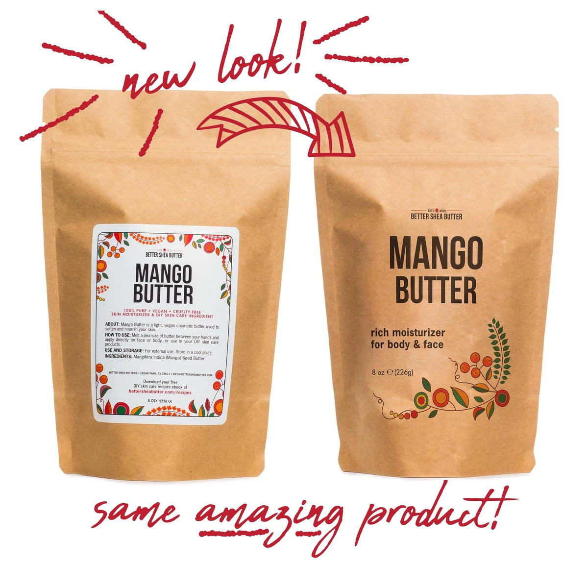 Raw Mango Butter -  Natural Skin and Hair 8 Ounce (Pack of 1), off-white