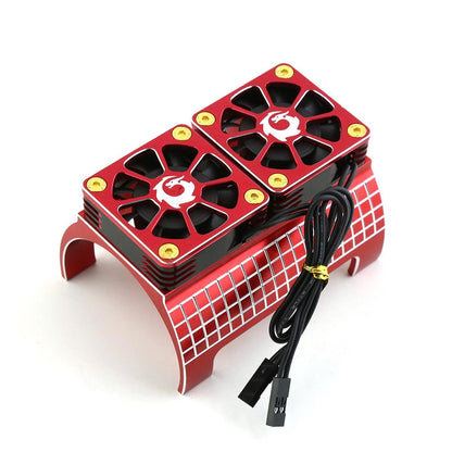 Upgrade Red Dual Fan Cooling Heatsink For Traxxas X-Maxx 1/5 RC Car 55mm Motor t