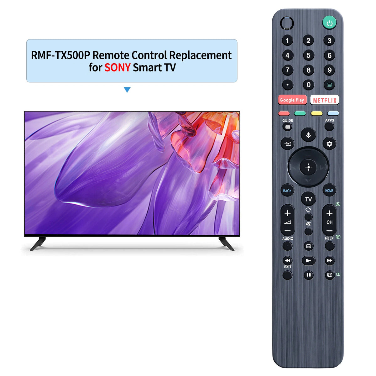 RMF-TX500P Voice Remote Control For Sony 4K Smart TV KD-85X9500G KD-55X8500G