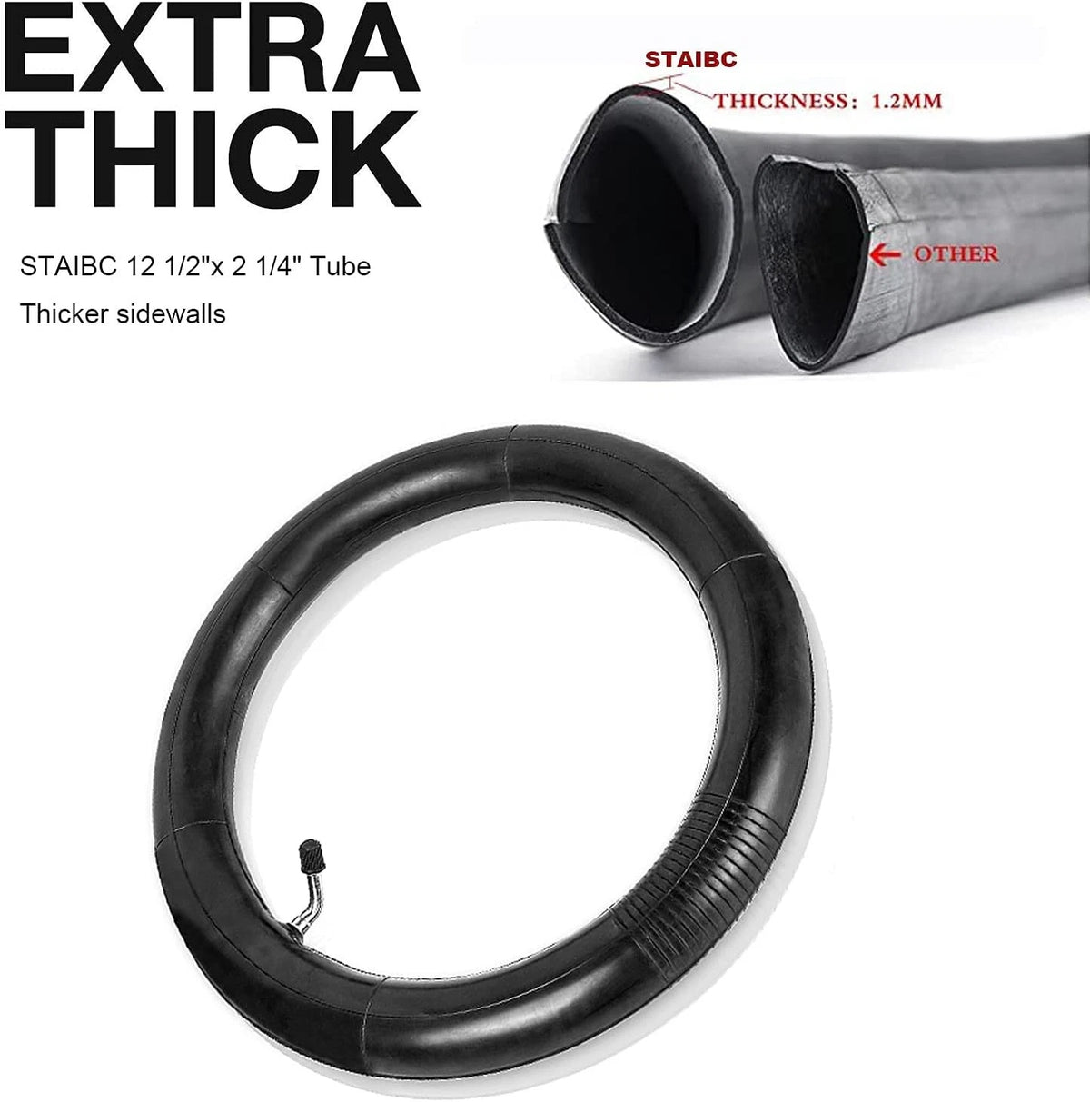1-Pack 12.5" Scooter Inner Tube 12 1/2 x 2 12.5x2.25 (12 1/2"x2 1/4"), black