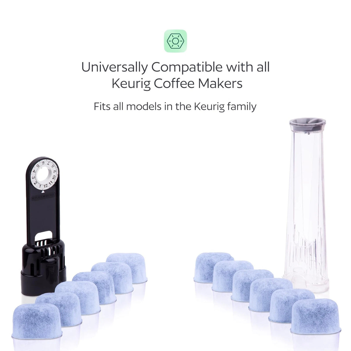 Keurig Filter Replacement - 12 Water Filters for 12 Count (Pack of 1), Gray