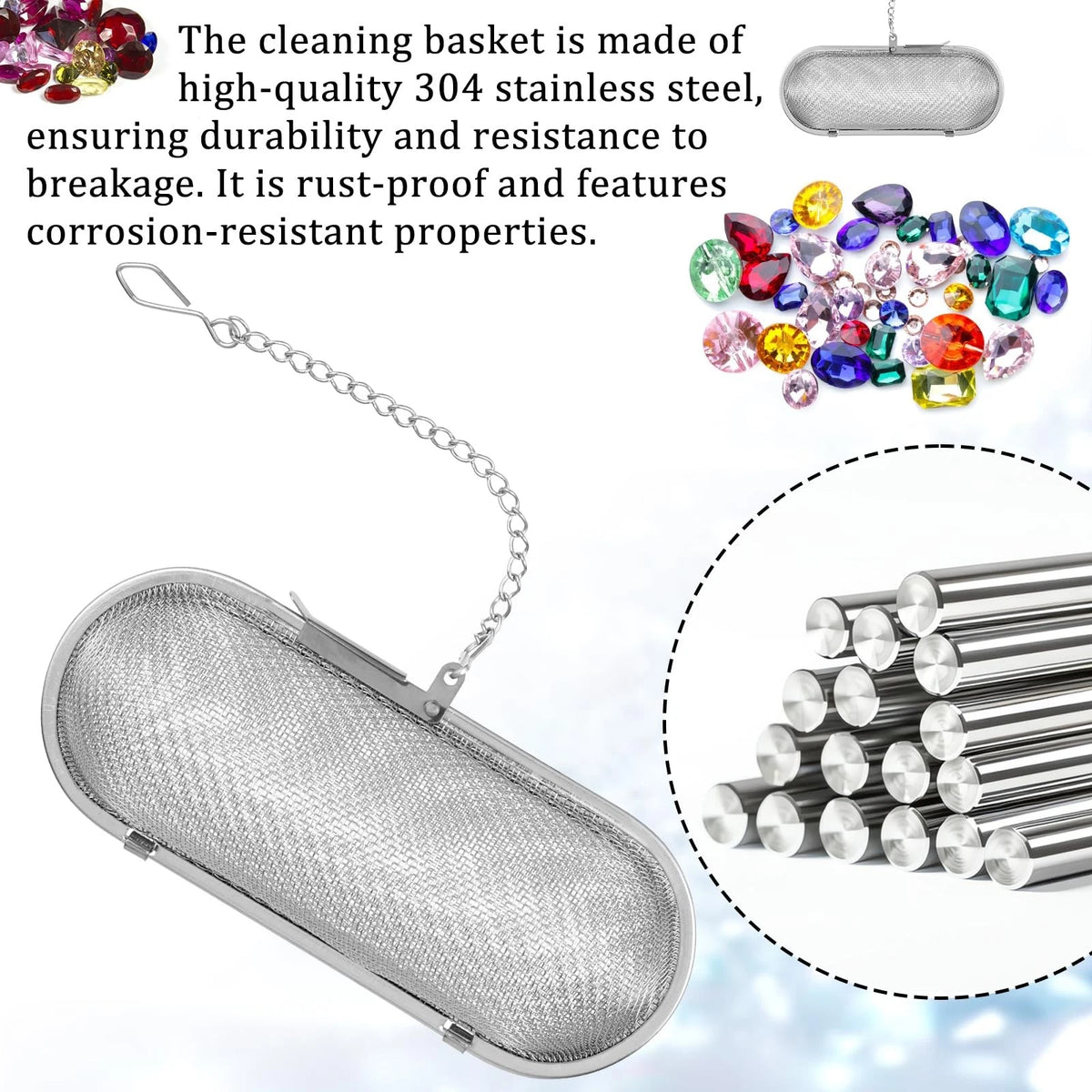2 Pcs Ultrasonic Cleaner Baskets for Small Parts Washer Basket...