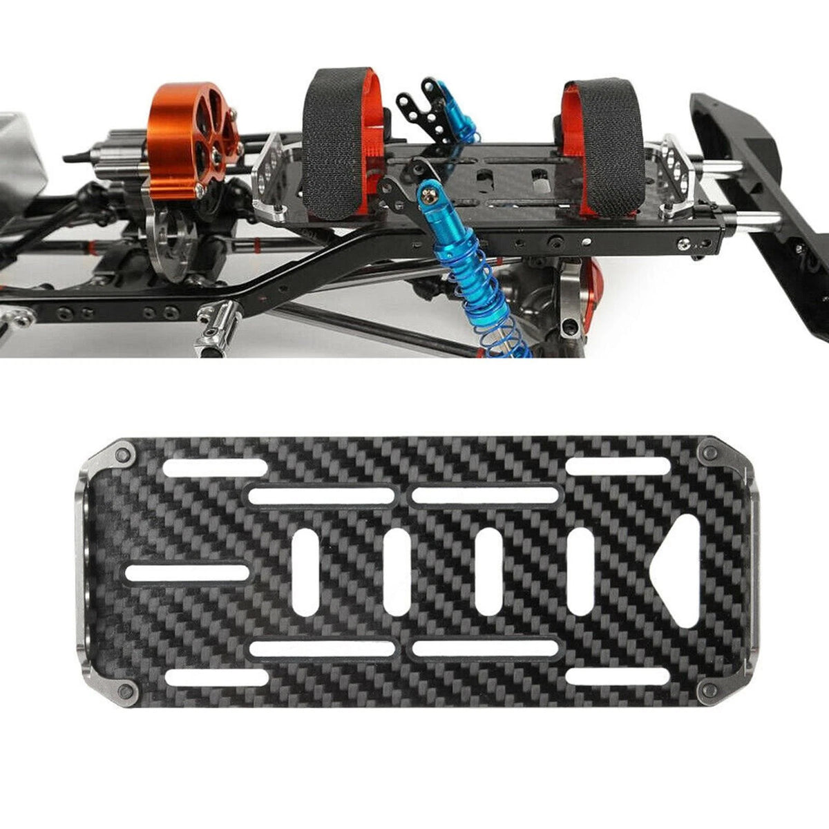 Carbon Fiber 2S 3S Battery Mount Plate Bass Stand For Axial SCX10 1/10 RC Car