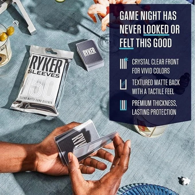 Ryker | Compatible with Monopoly Deal Card Game, Protector 87 x 56 mm, Clear