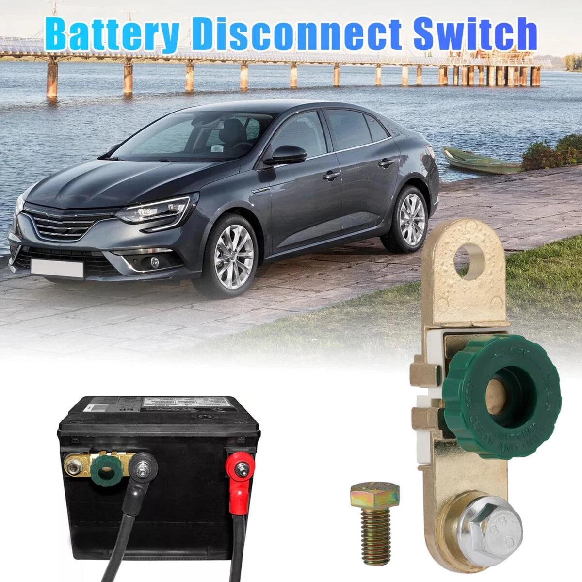 2Pcs Battery Master Switch Side Post Disconnect Isolator Kill Switch 12V 125A