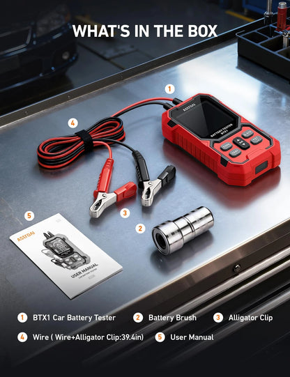 AstroAI Car Battery Tester, 12V/24V Digital Automotive Meter Diagnostic Red