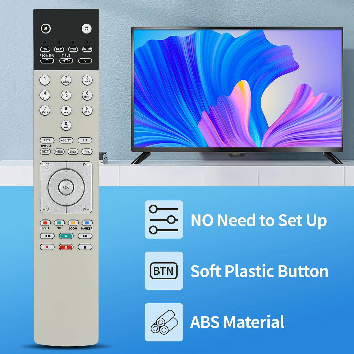 Replacement Remote Control For Loewe Xelos 32 Media Xelos 40 Media 89950A10