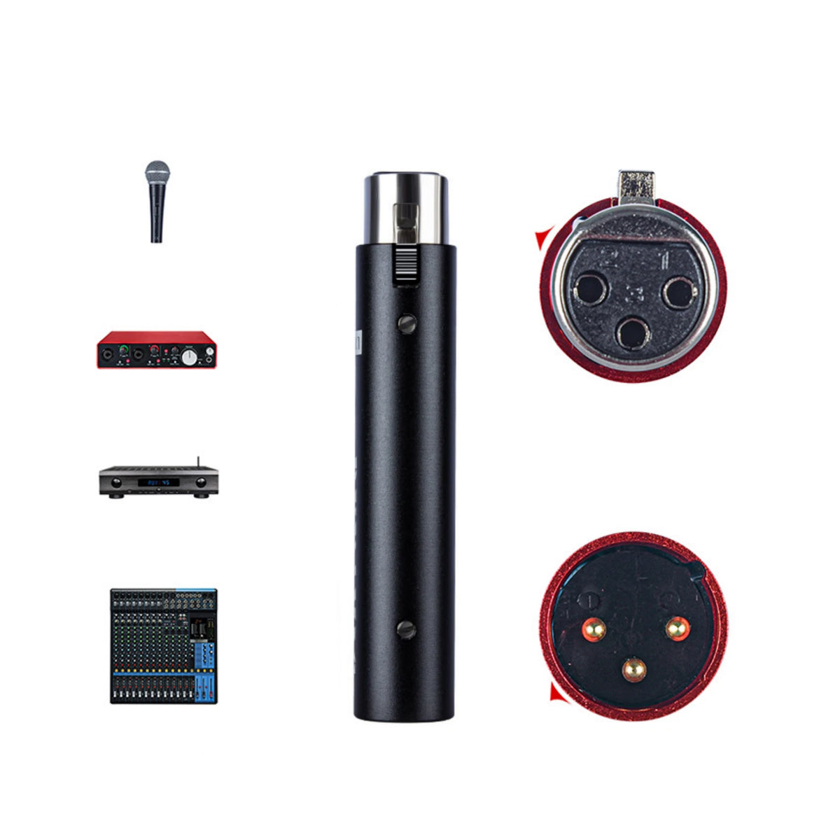 Lossless +28DB Gain Mic Preamp 48V Phantom Power For Studio/Stage/Home Use