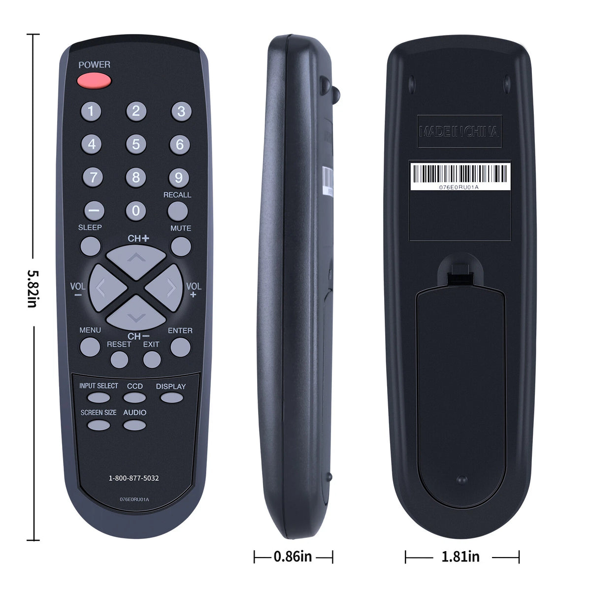 076E0RU01A Remote Control For Sanyo TV 076E0PV031 DP19649 076E0RU011