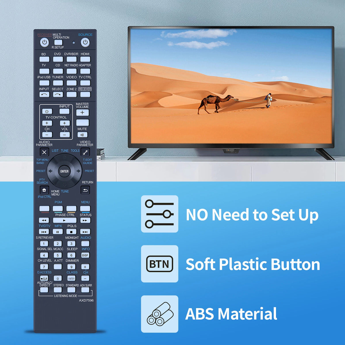AXD7596 Remote Control For Pioneer AV Receiver SCLX75 VSX918V VSX1020K