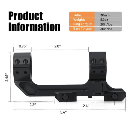 Optical Scope Mounts Dual Ring One Piece 30mm/1.18inch Riflescope Rings Black