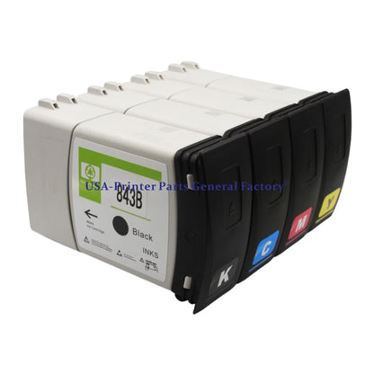 4pc/set Fits For HP 843B Ink Cartridge For HP PageWide XL 4000 XL5000 Printer