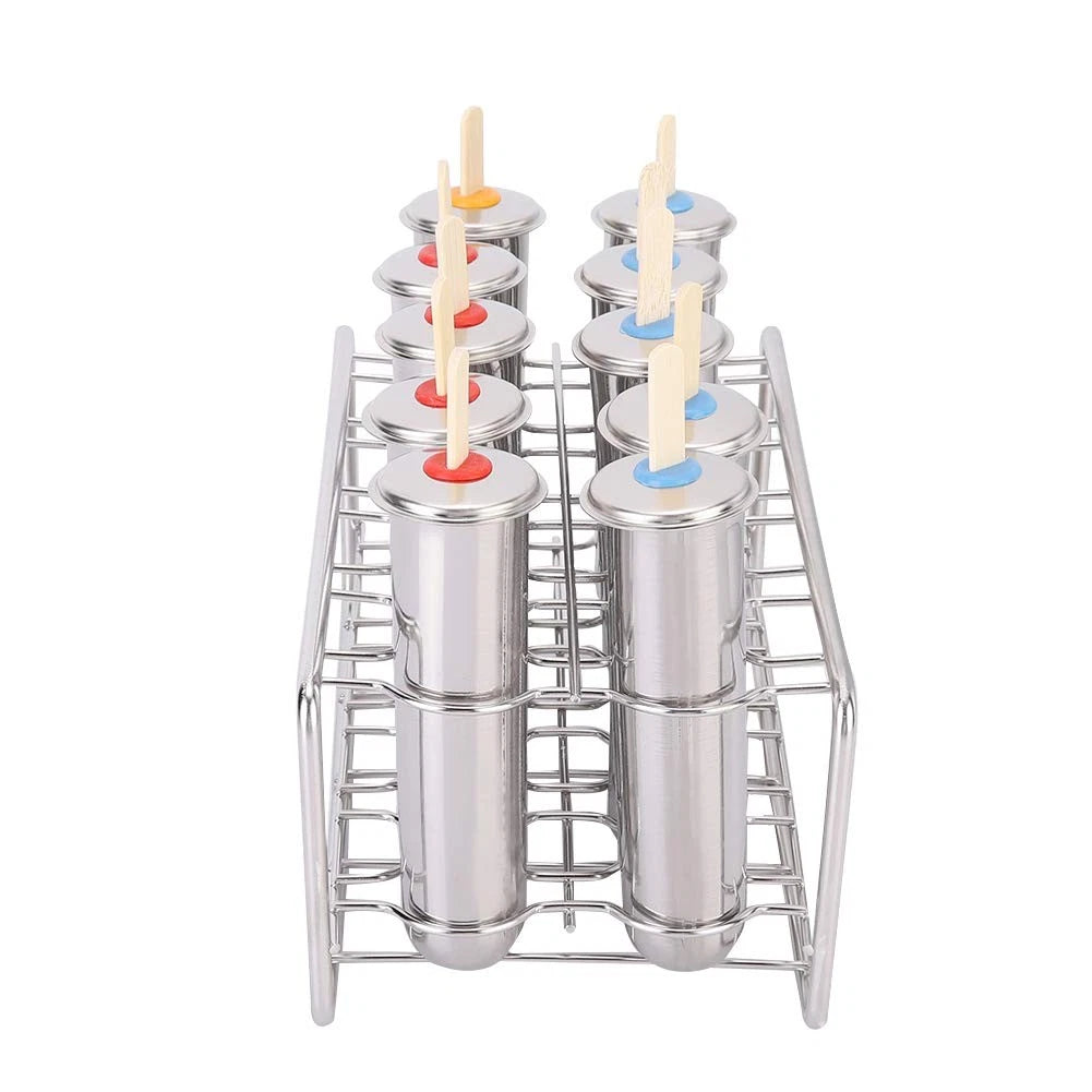 304 Stainless Steel Ice Cream Mold Kit, Sturdy with Wooden default, defult