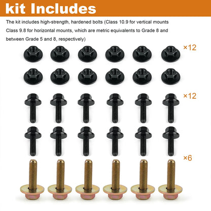 Heavy-Duty Mounting Hardware for Jeep JK & JL 4-Door Side Steps