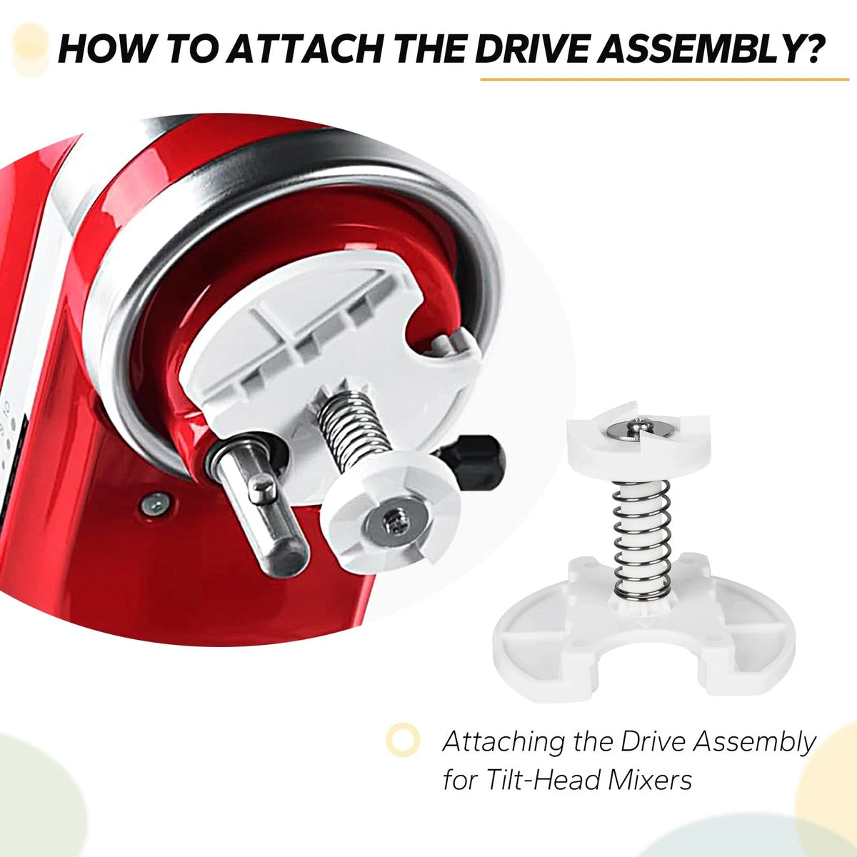 Ice Cream Maker Parts for KitchenAid Stand Mixer, Drive 0.1, White
